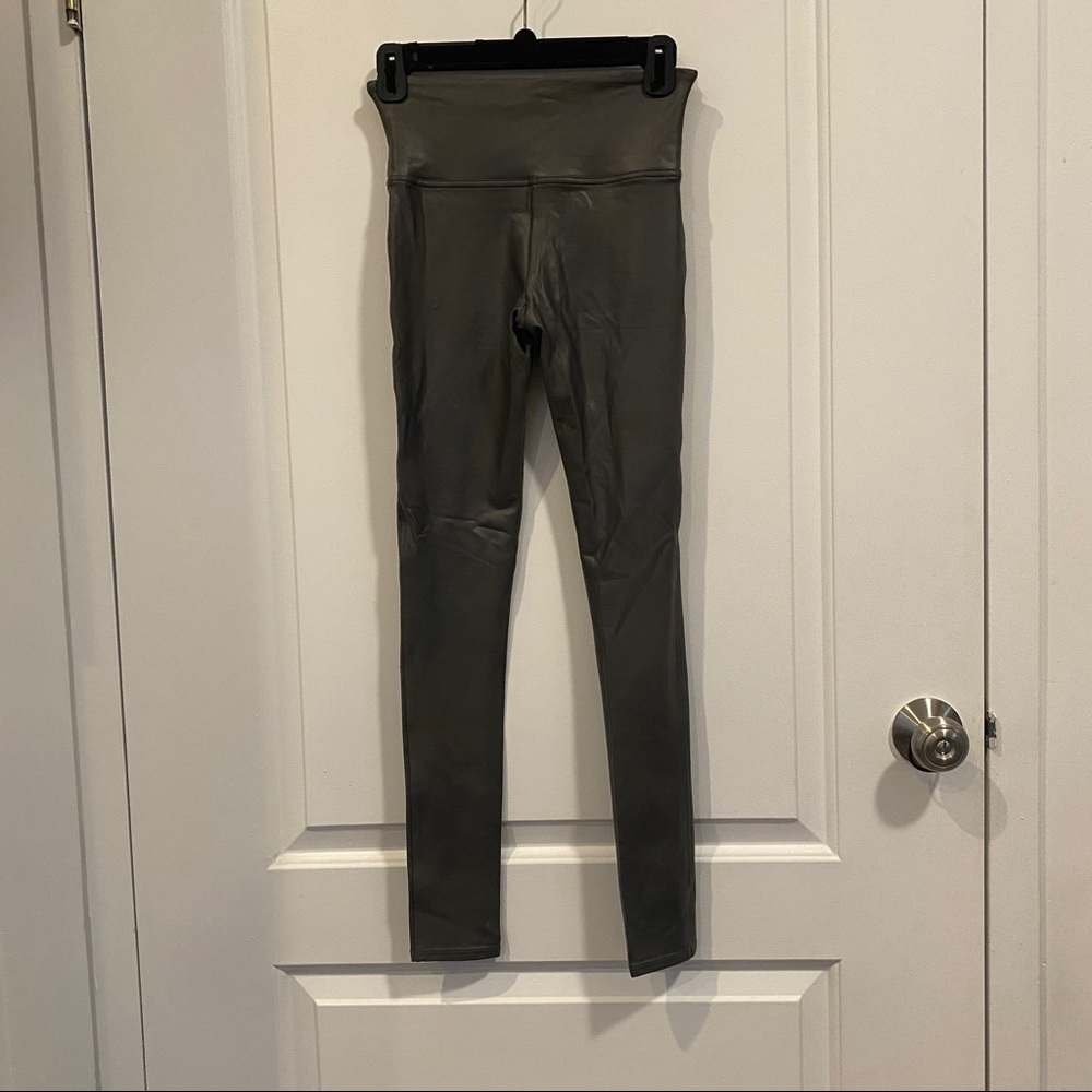 Spanx Faux Leather Leggings in Color Gunmetal - Picture 3 of 4